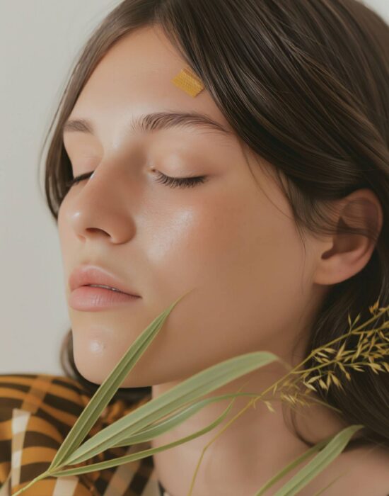 Serene Portrait of Young Woman with Nature